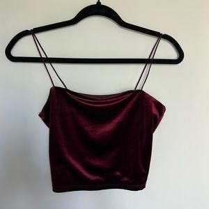 Velvet red cropped tank